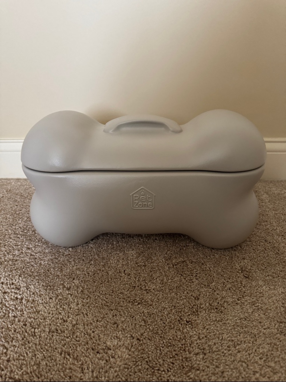 Gray Bone-Shaped Small Pet Storage Box
